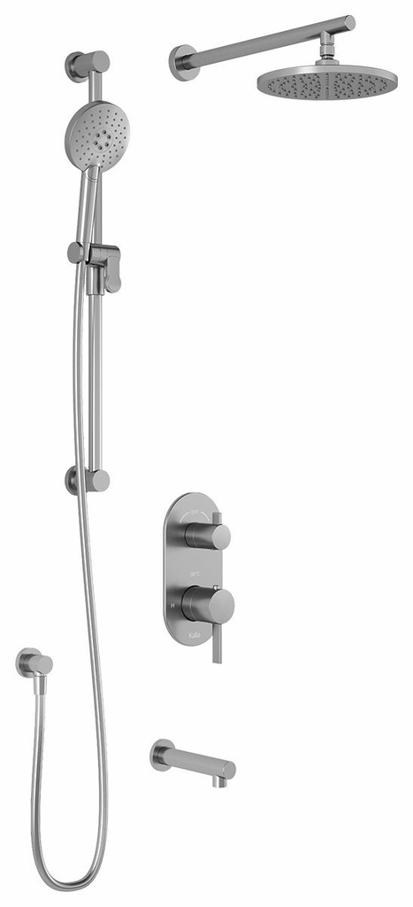 RoundOne TD3 Thermostatic Integrated Diverter Tub and Shower System with Wall Arm