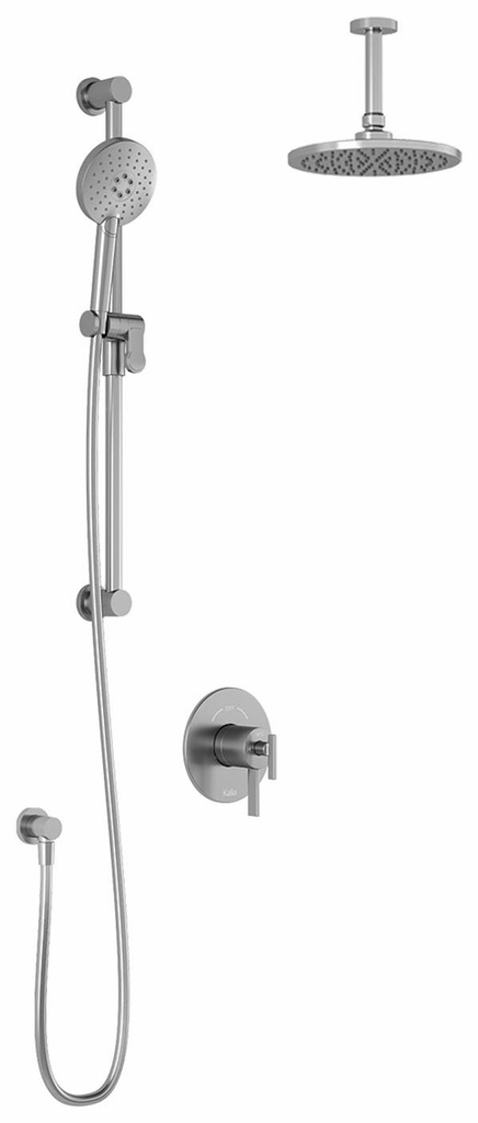 RoundOne TCD1 Thermostatic Coaxial Shower System with Vertical Ceiling Arm