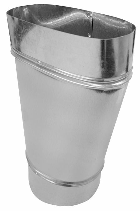 6" Round to 6" Oval (3 x 7-3/4) Univeral Boot