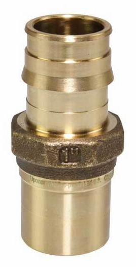 ProPEX LF Brass Copper Press Fitting Adapter, 1" PEX x 1" Copper