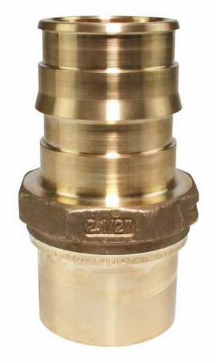 ProPEX LF Brass Copper Press Fitting Adapter, 2 1/2" PEX x 2 1/2" Copper