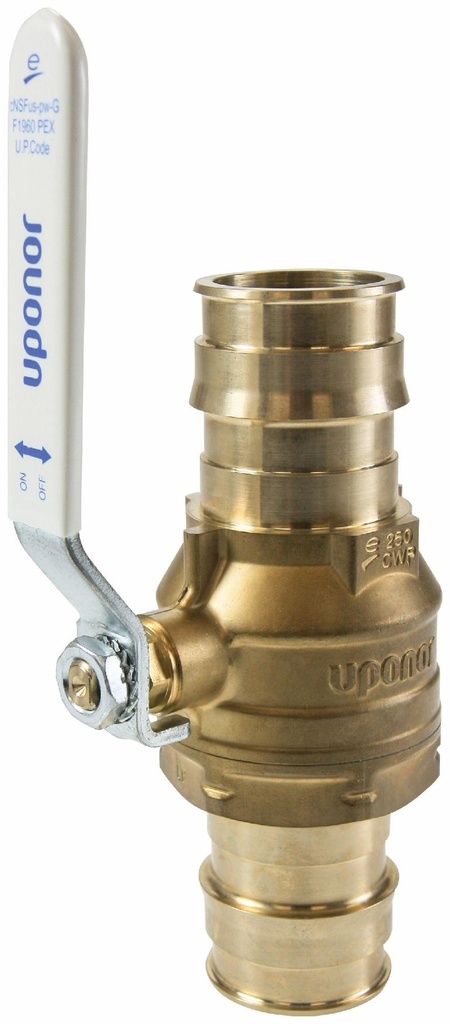 ProPEX LF Brass Commercial Ball Valve (full port), 1" PEX x 1" PEX