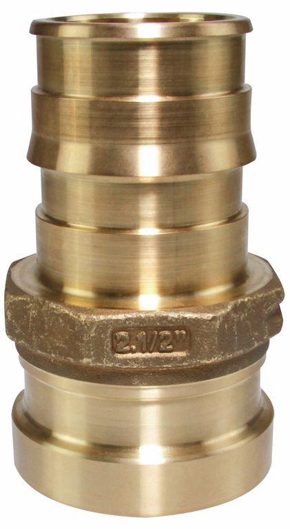 ProPEX LF Brass Copper Press Adapter, 3" PEX x 3" Copper
