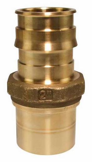 ProPEX LF Brass Copper Press Fitting Adapter, 2" PEX x 2" Copper