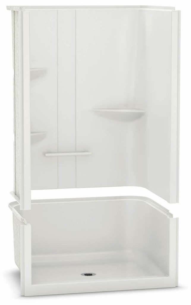 Allia SH-4834 Center Drain Alcove 2-Piece Shower with RH Seat