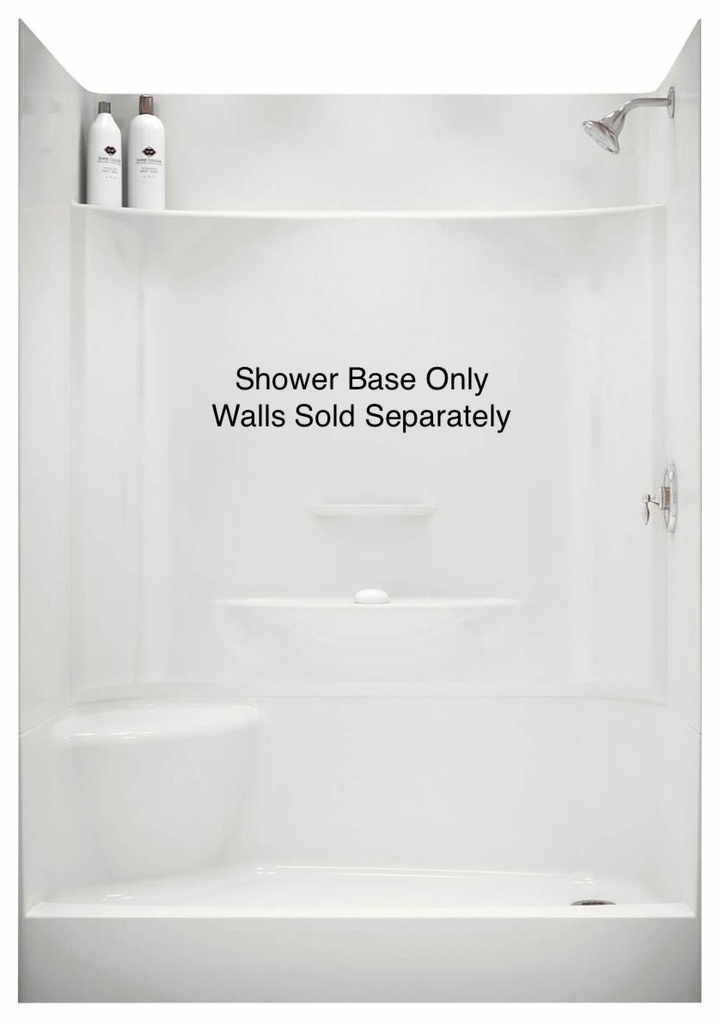 KDS 3060 AFR LH Drain Pinned Shower Base with RH Seat