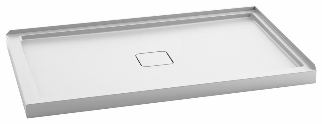 Kover 60" x 36" Corner Acrylic Shower Base with Centre Drain and RH Tiling Flange