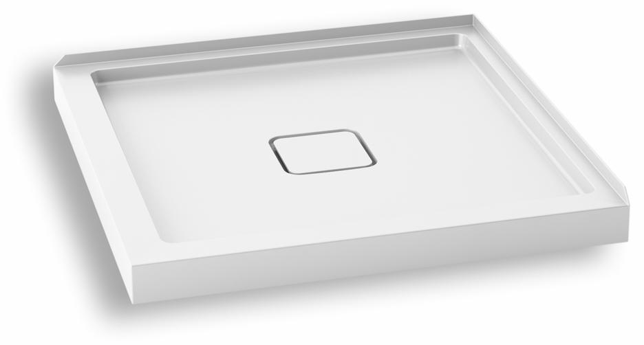Kover 36" Corner Acrylic Shower Base with Centre Drain