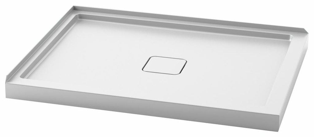 Kover 48" x 36" Corner Acrylic Shower Base with Centre Drain and LH Tiling Flange