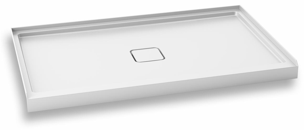 Kover 60" x 36" Alcove Acrylic Shower Base with Centre Drain