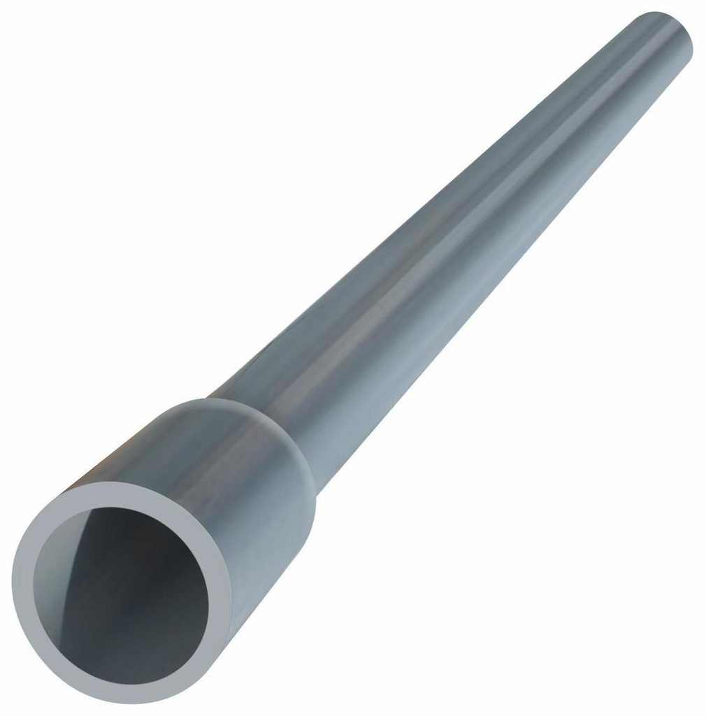 3/4"x10' PVC SCH80 PIPE B/E GREY XIRTEC 140