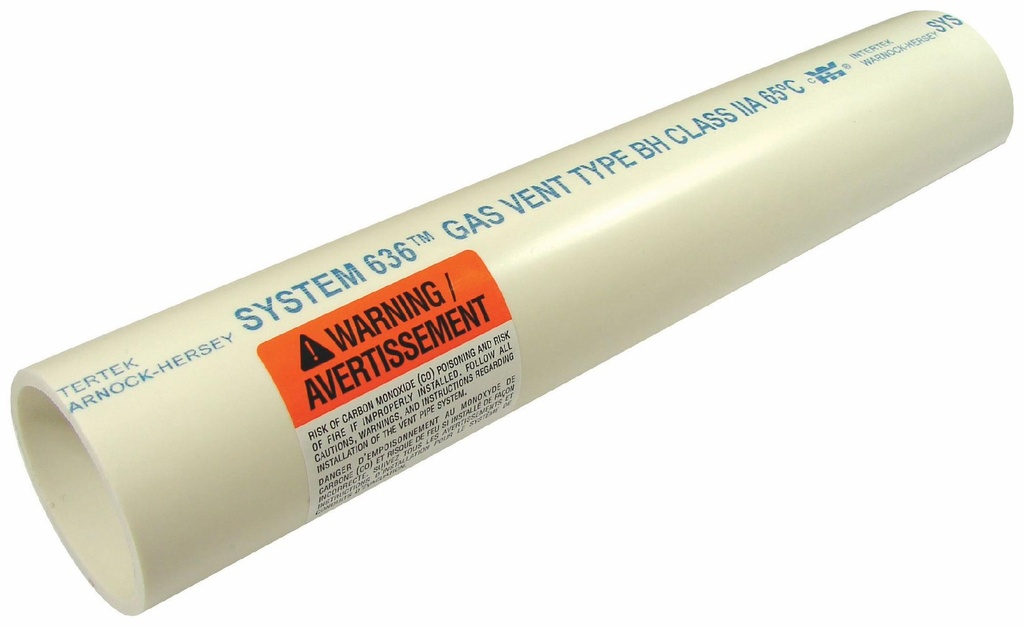 6"x10' PVC FLUE GAS VENT PIPE P/E SYSTEM 636