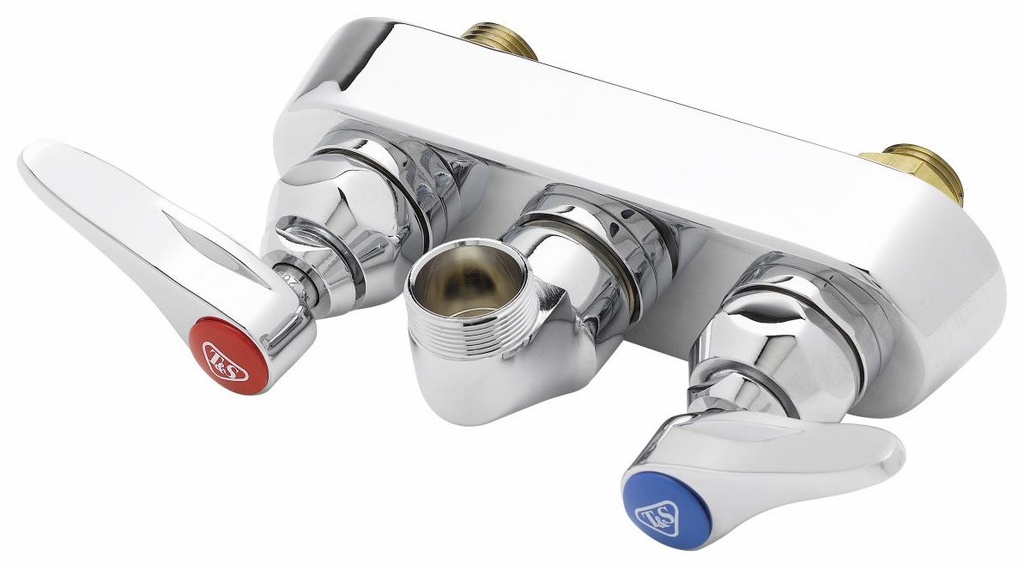 Workboard Faucet, Wall Mount, 4" Centers, Lever Handles, Less Nozzle