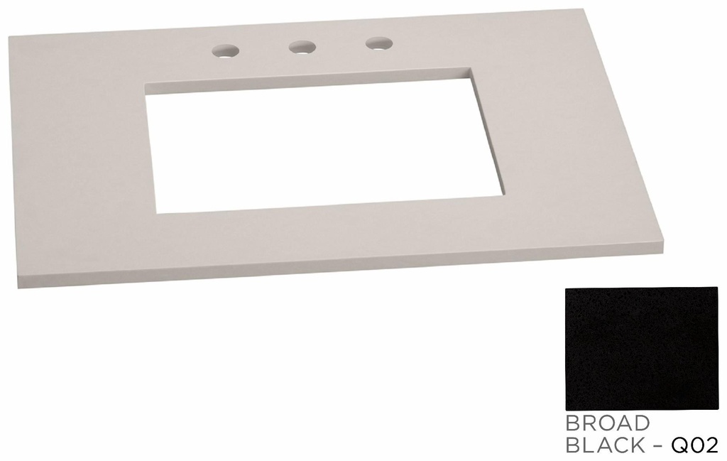 TechStone 31" x 22" x 3/4" Widespread Vanity Countertop