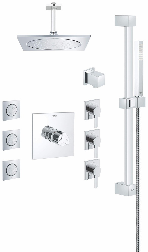 Allure Square Thermostatic Custom Shower Kit