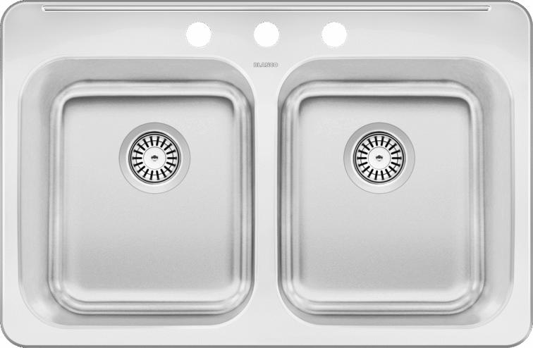 Horizon 3-Hole 2 Bowl Drop-In Sink