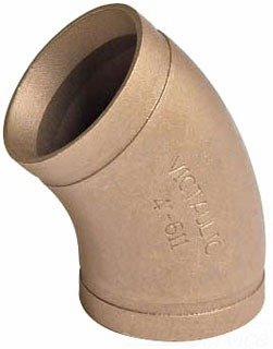 2" Grooved Wrot Copper 45 Elbow No. 611