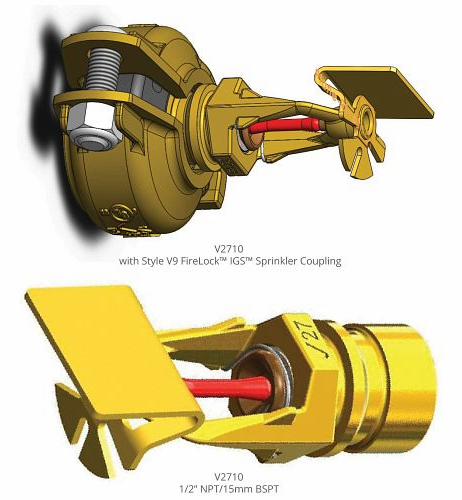 1/2" Quick Response 286F K5.6 Horizontal Sidewall Sprinker Head Chrome FireLock V2710