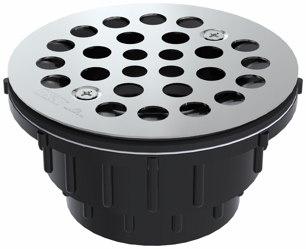 2-Piece Testable ABS Shower Drain x Hub for Molded Shower Bases