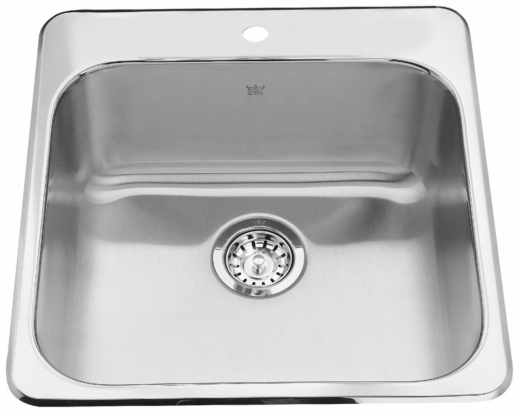 Steel Queen 20" 1-Hole 1 Bowl Drop-In Kitchen Sink