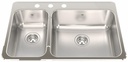 Steel Queen 31-1/4" 3-Hole 1.5 Bowl Drop-In Kitchen Sink