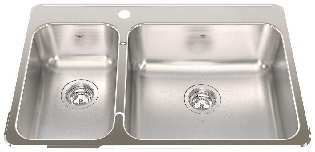 Steel Queen 31-1/4" 1-Hole 1.5 Bowl Drop-In Kitchen Sink