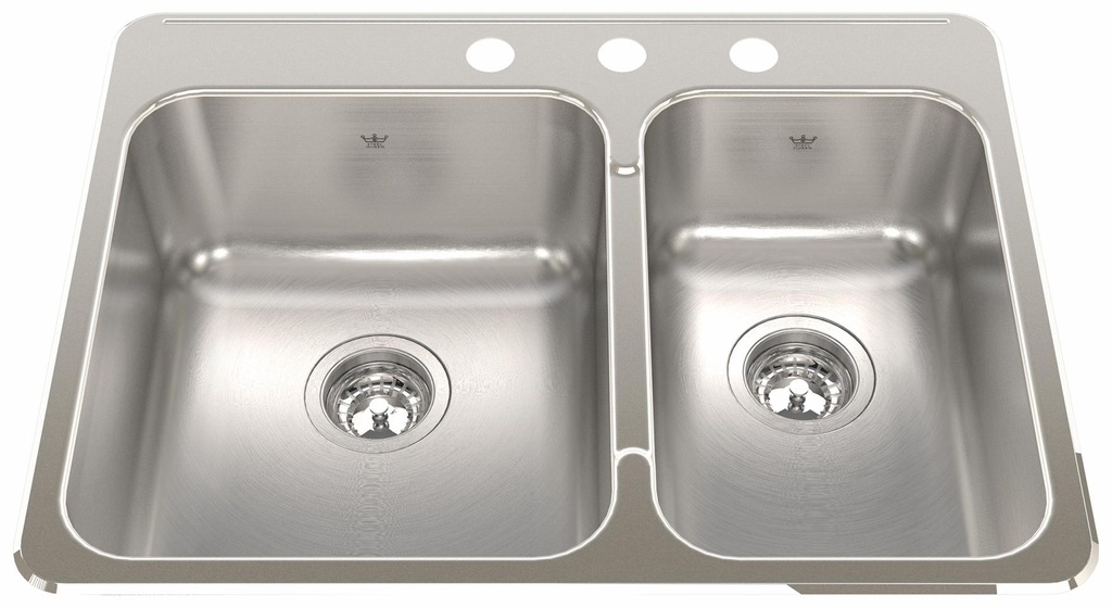 Steel Queen 27-1/4" 3-Hole 1.5 Bowl Drop-In Kitchen Sink