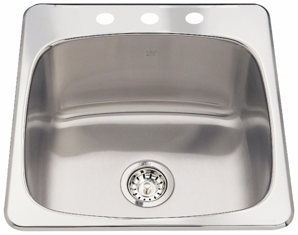 Steel Queen 20-1/8" 3-Hole 1 Bowl Drop-In Laundry Sink