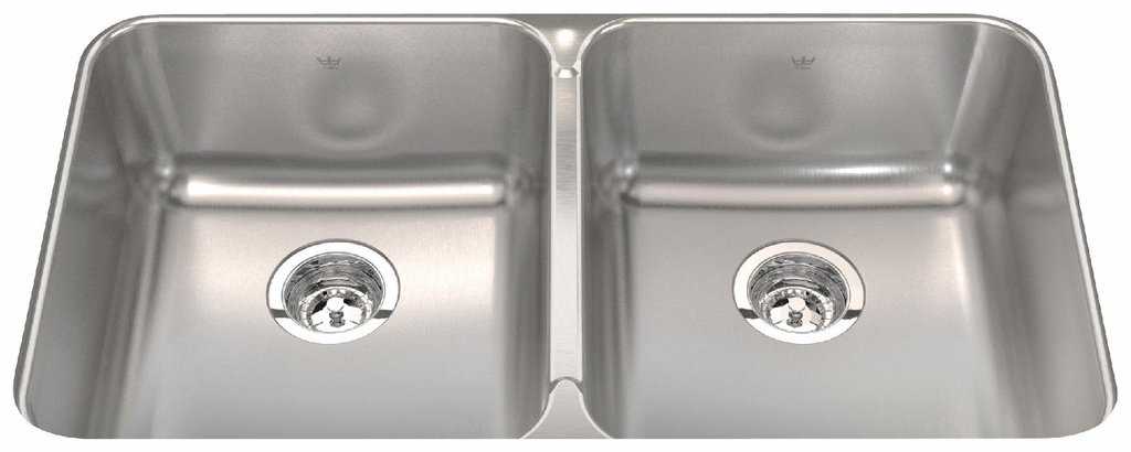 Steel Queen 32-7/8" 2 Bowl Undermount Sink