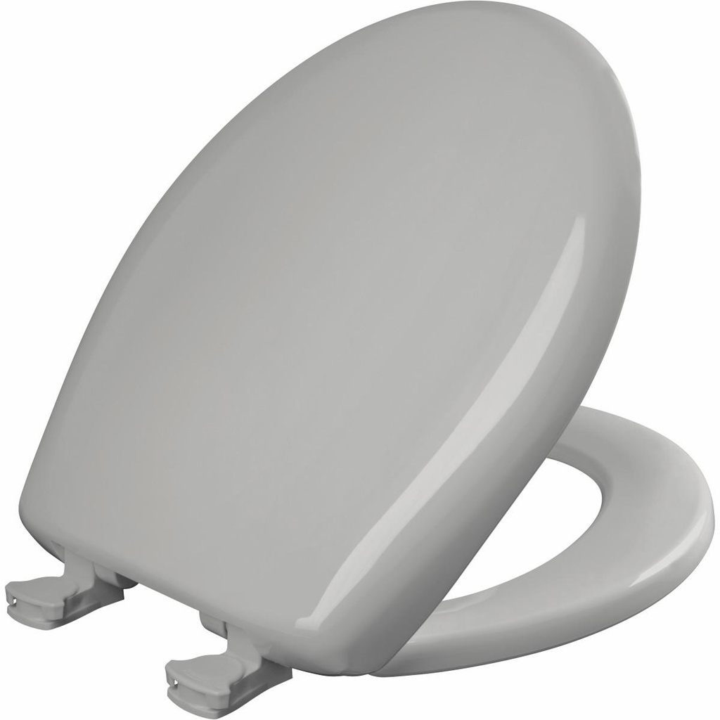 Round Easy-Clean Plastic Toilet Seat with Cover and STA-TITE Hinges