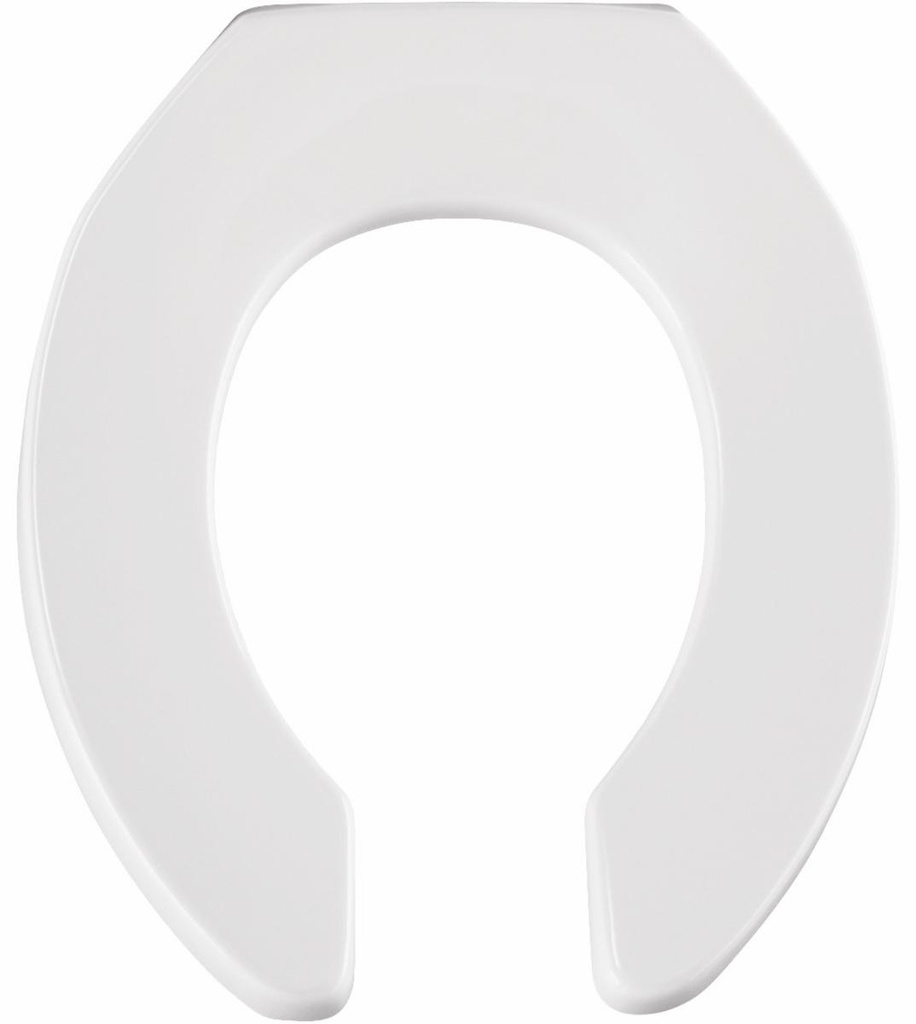 Round Open Front Commercial Plastic Toilet Seat with STA-TITE Hinges Less Cover