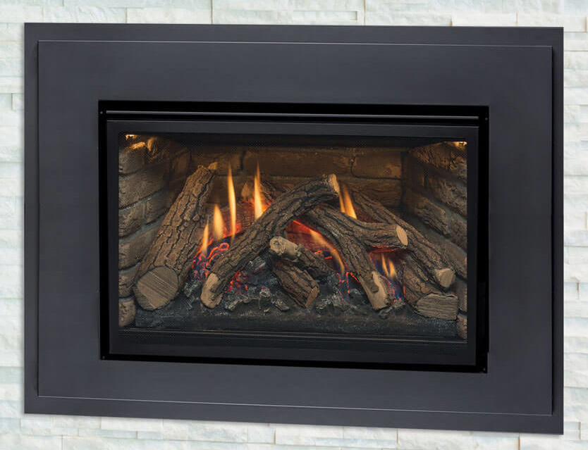 30" Traditional Natural Gas Fireplace Insert with Log Burner 24 000 BTU