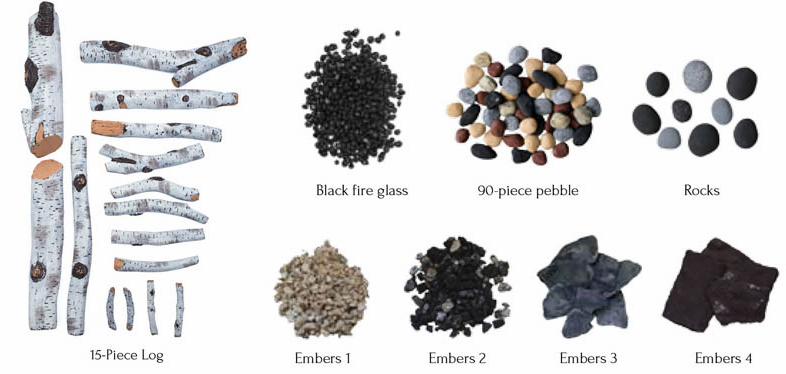 15 Piece Birch Log Set with Deluxe Media