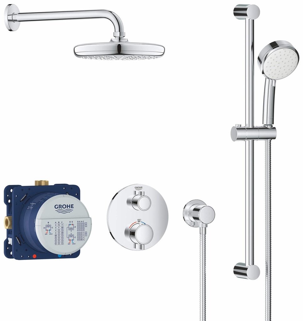 GrohTherm Round Thermostatic Shower Kit