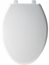 Elongated Open Front Hospitality Plastic Toilet Seat With Cover and STA-TITE Hinges