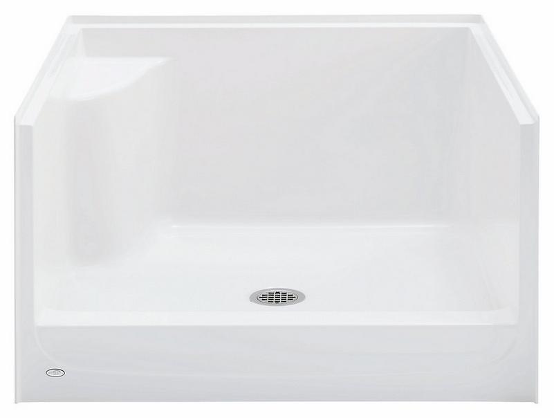 35-3/4" x 37-1/2" Center Drain Shower Base with 21" Knee Wall