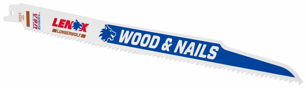 12"x3/4" 6TPI Bi-Metal Nail Embedded Wood Recip (Each)