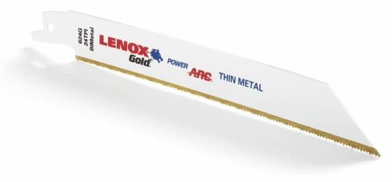 6"x3/4" 24TPI Gold Power Arc Thin Metal Cutting Recip (Each)