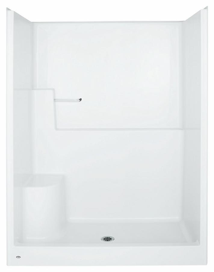 Briward 60" x 31" Center Drain Shower Stall with LH Seat
