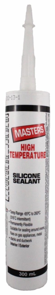 MASTERS Silicone Sealant Cartridge HIGH TEMP RED 300ml