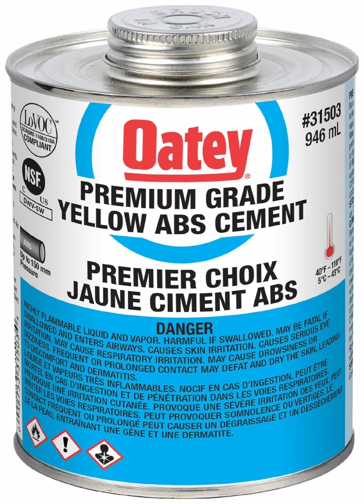 946ml Premium ABS Cement Yellow