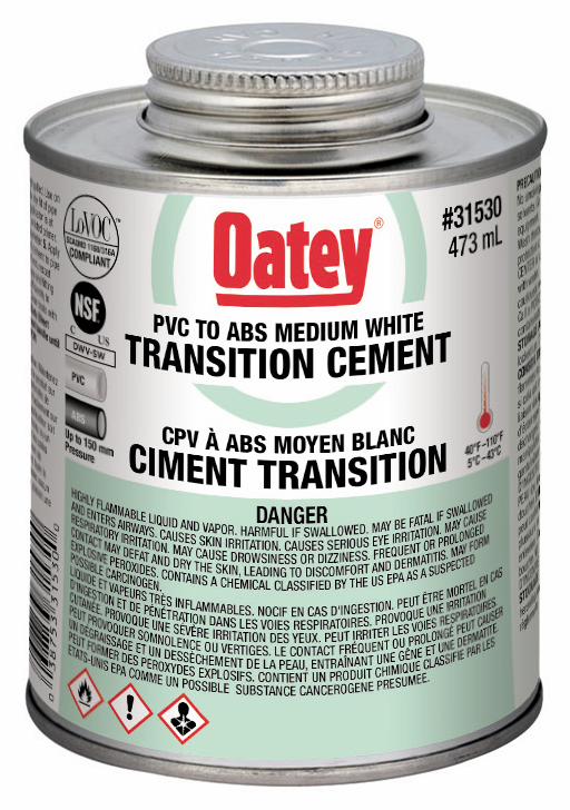 473ml ABS-PVC Transition Cement White