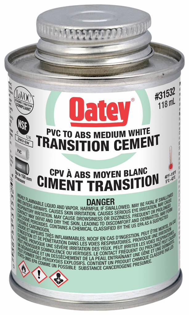 118ml ABS--PVC Transition Cement White