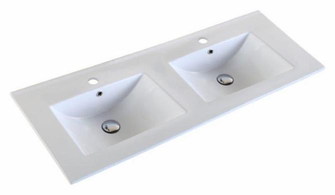 48" x 18" Double Bowl Ceramic Countertop (UPC Approved)