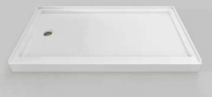 60" x 32" Low Profile Shower Base with RH Drain
