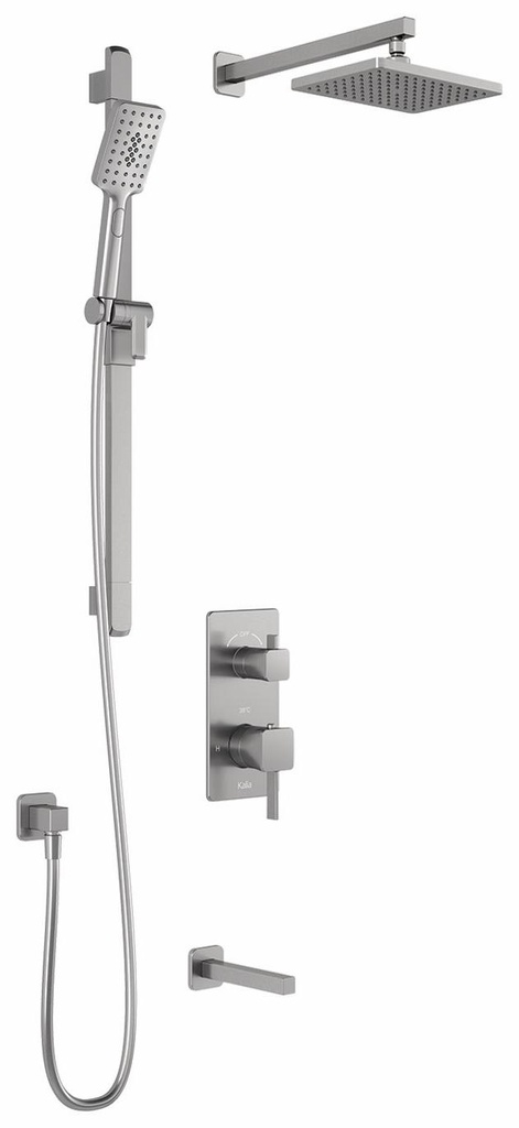 SquareOne TD3 Thermostatic Integrated Diverter Tub and Shower System with Wall Arm (less valve)