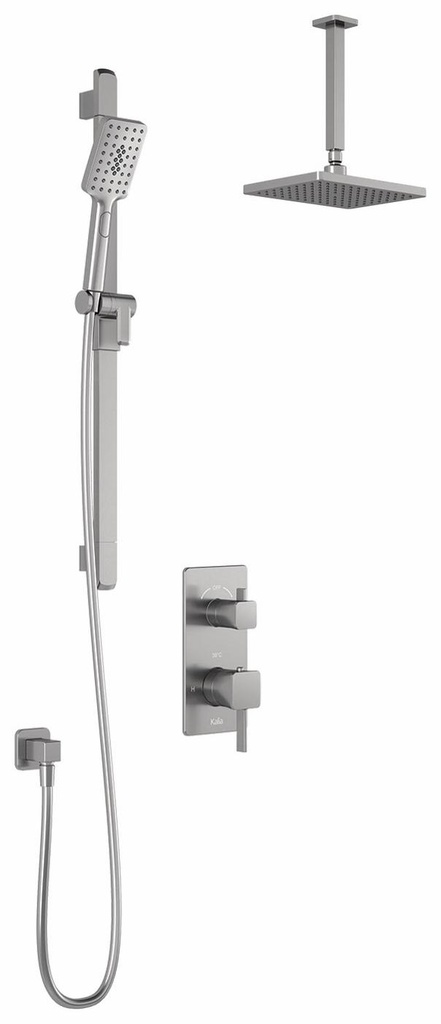 SquareOne TD2 Thermostatic Integrated Diverter Shower System with Vertical Ceiling Arm