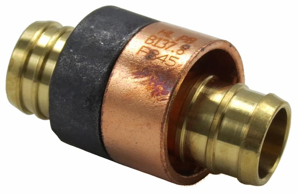 1/2" Brass Pex x Poly-B Transition Coupling NL