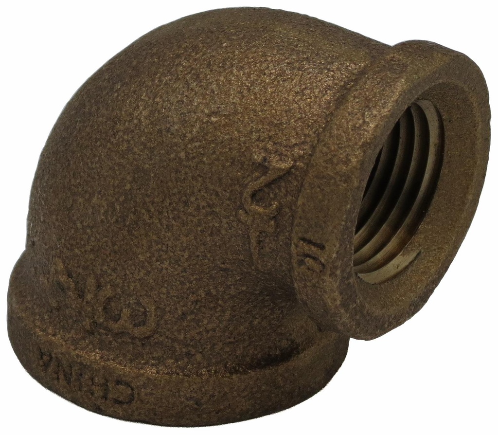 1/2 X 3/8 FIP 90 ELBOW THREADED BRONZE - LEAD FREE