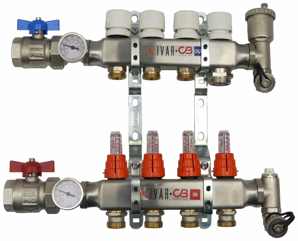 9 Loop HRH Manifold Kit Stainless Steel 1"